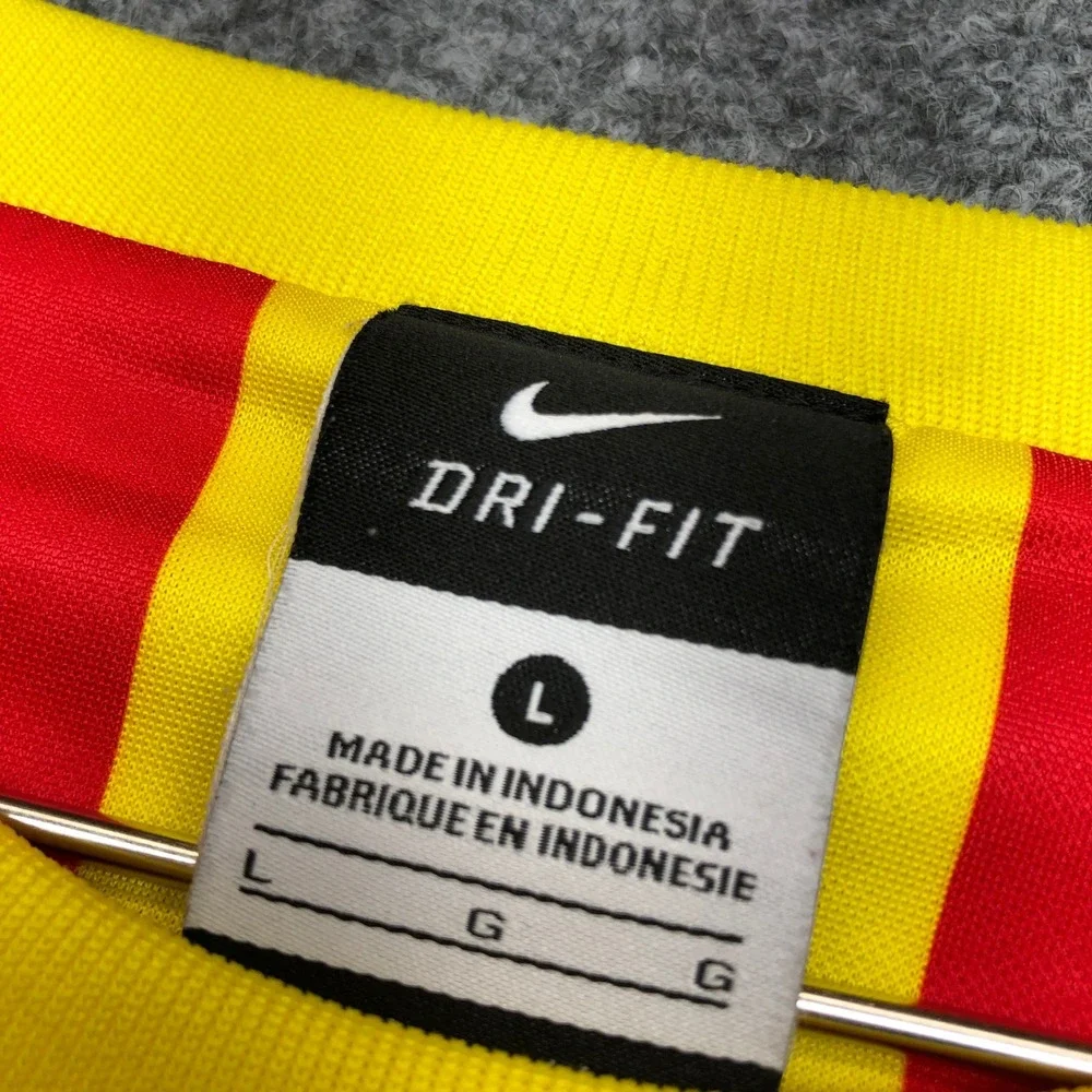 Nike FC Barcelona 2013-14 Away Jersey Mens Large Red Yellow Senyera 532826-701